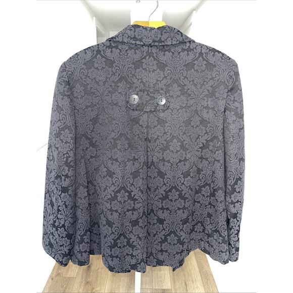 J Jill Sz 14P Petite Black Carpet Bag Jacket Button Front Blazer Career Lined - Picture 5 of 13